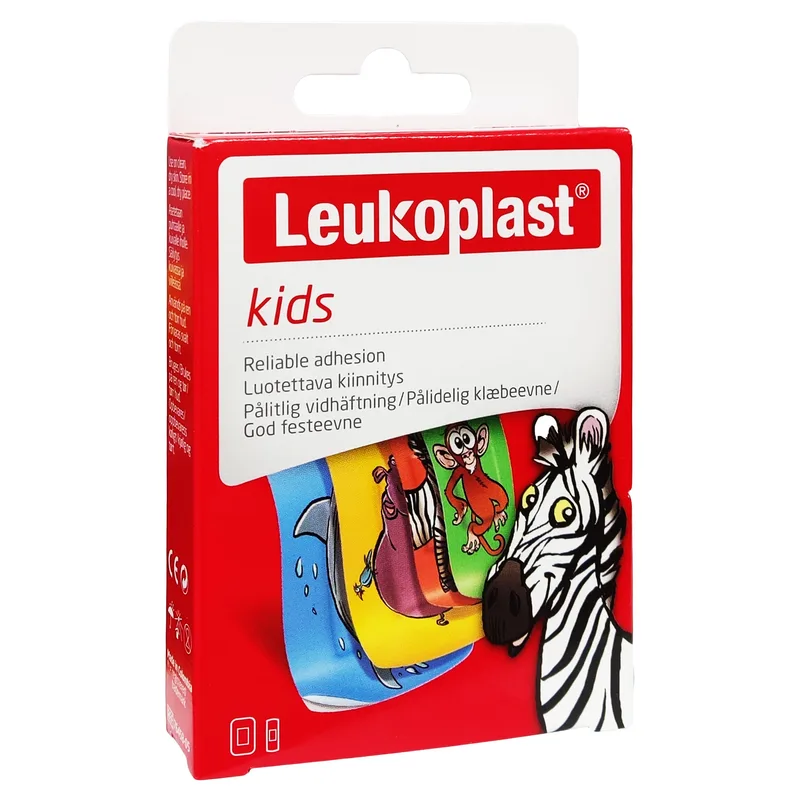 Leukoplast Kids Παιδικά Αυτοκόλλητα Επιθέματα Πληγών με Ζωάκια σε 2 Μεγέθη 12 Τεμάχια