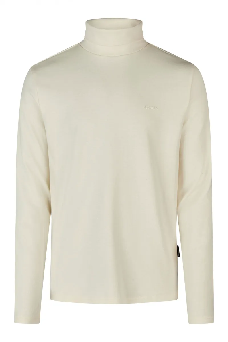 HECHTER T-SHIRT JERSEY ROLLNECK LOGO ΛΕΥΚΟ
