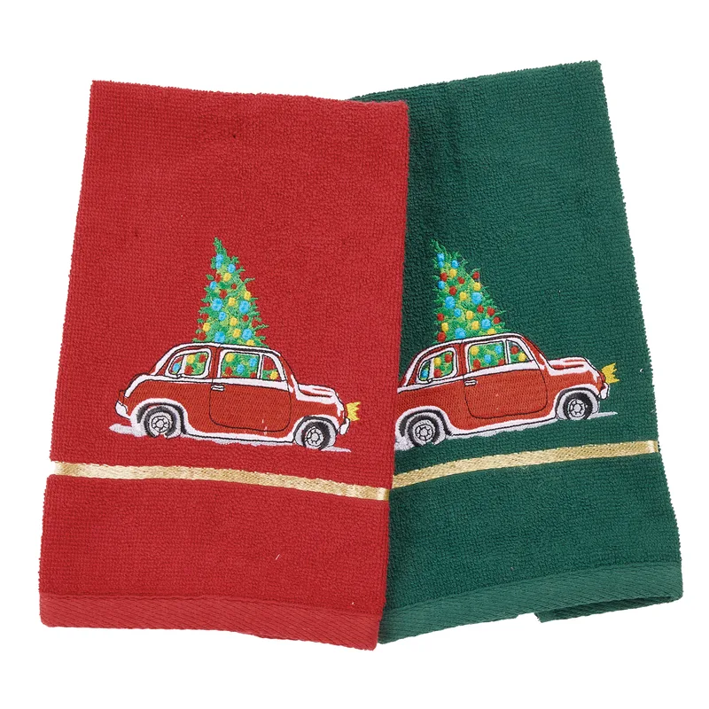 Das home christmas ποτηροπανα σετ 2τμχ 30x50 0812 green, red