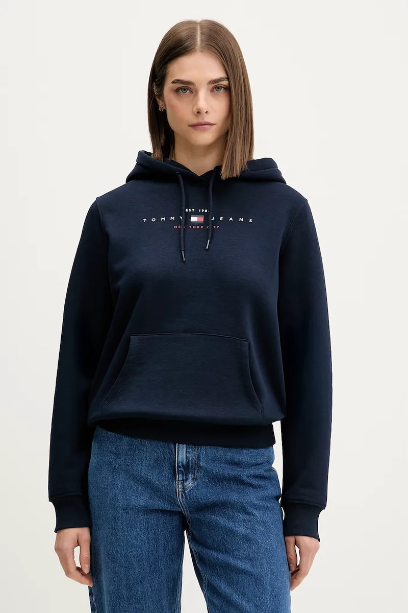 Tommy Jeans μπλούζα με κουκούλα γυναικεία με βαμβάκι