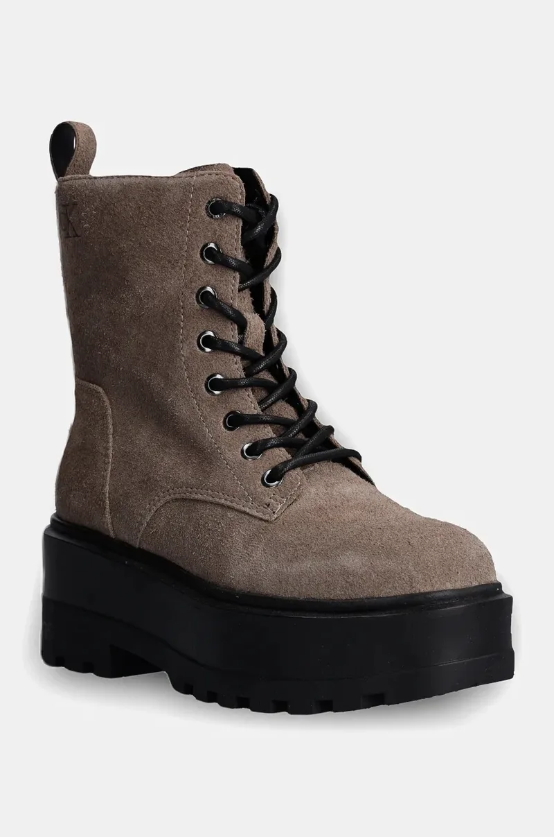 Workers σουέτ Calvin Klein Jeans FLATFORM ZIP LACEUP MG S