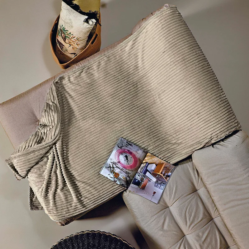 Ριχτάρι Καναπέ Διθέσιου Fleece (180x250) Kentia Versus Sergio 26 Ecru