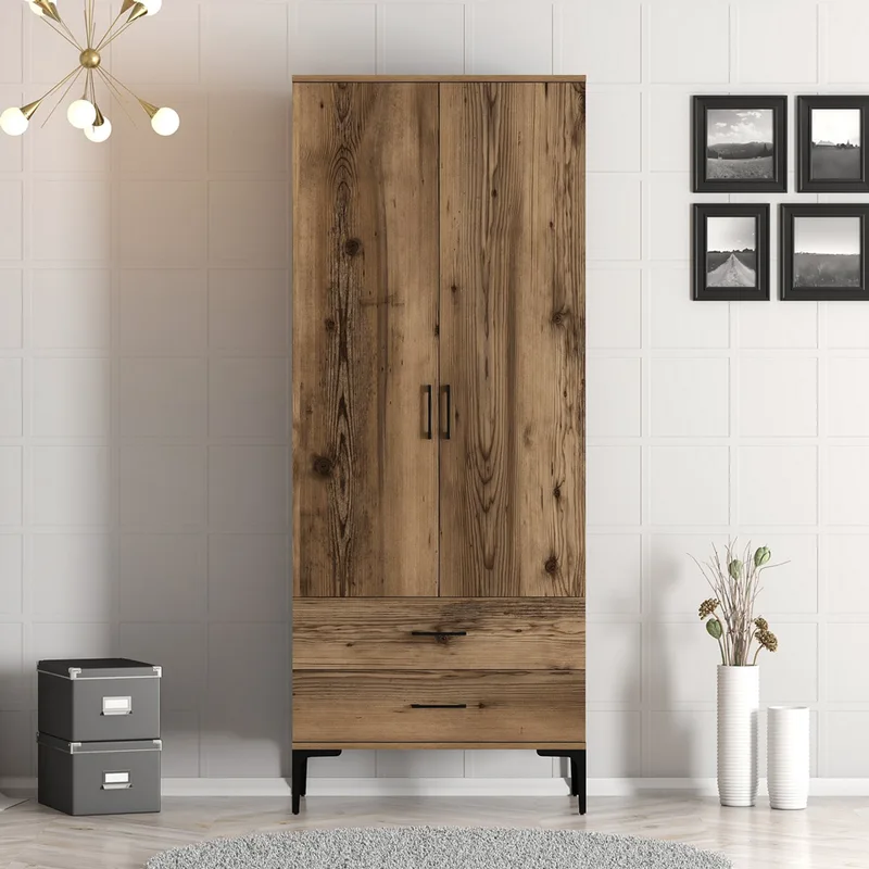 Ντουλάπα Ρούχων Kumsal T - Walnut 845Hct5417 (80x201,4x47,5 cm)