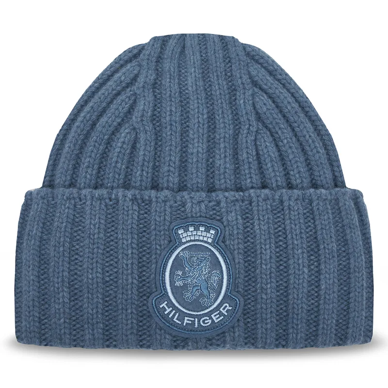 Σκούφος Tommy Hilfiger Th Crest Fluffy AW0AW18210 Μπλε