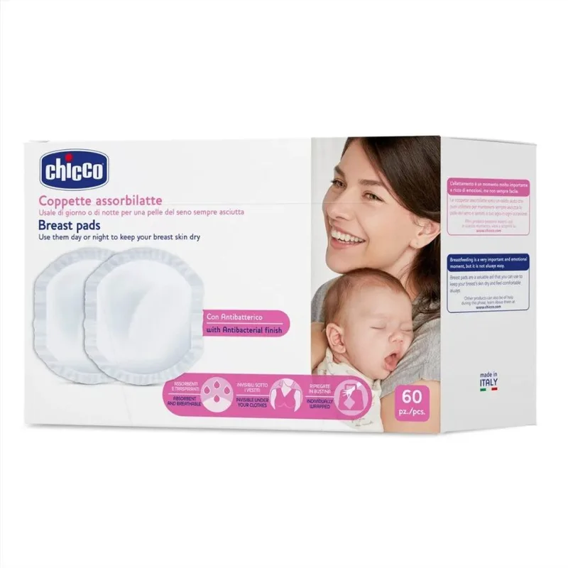 Chicco Επιθέματα Στήθους Αντιβακτηριακά (60τμχ)