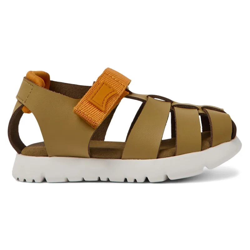 CAMPER Oruga - Πέδιλα Για Firstwalkers - Καφέ, Μέγεθος 21, Smooth leather/Cotton fabric