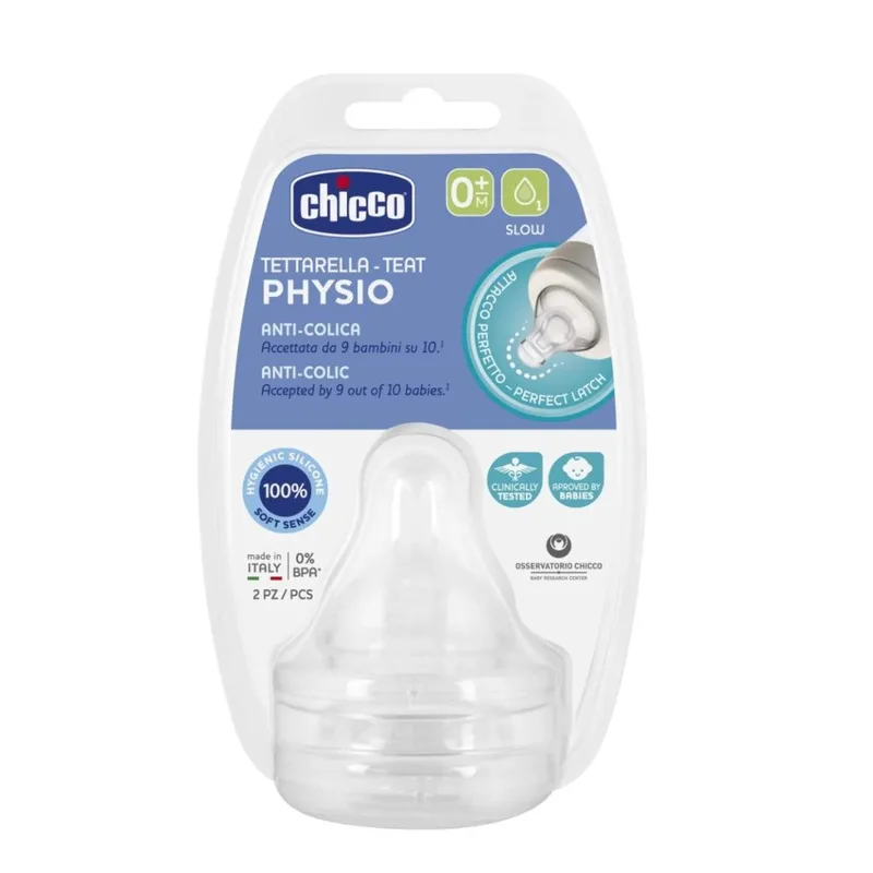 Chicco Θηλή Σιλικόνης Physio Perfect 5 Κανονική Ροή 0Μ+ (2τμχ)