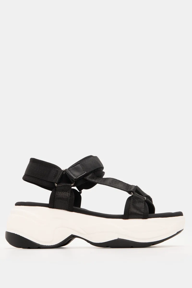 Sneakers Sandals με Λουράκια Scratch - Μαύρο