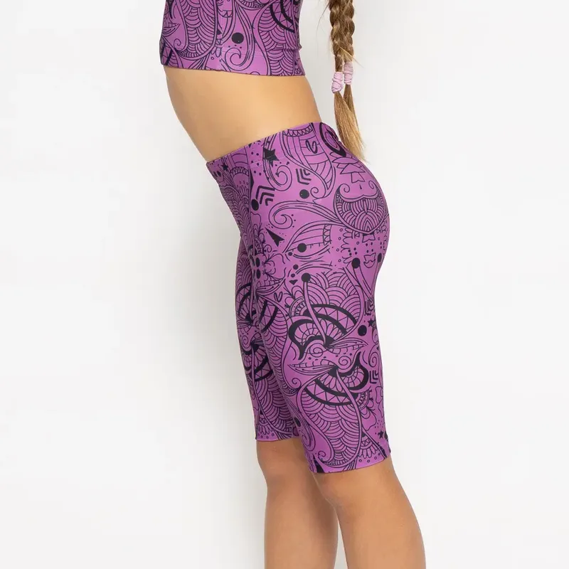 Purple Totemia Biker Short