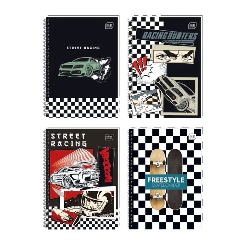 Interdruk τετράδιο σπιράλ Racing Β5 3Θ 180 σελίδων (Τυχαία επιλογή σχεδίου)