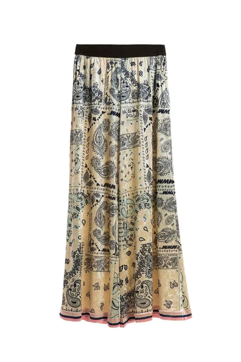 MOD WAVE MOVEMENT Γυναικείο Palazzo Παντελόνι Bandana - Μπεζ-MW092050397-BEIGE