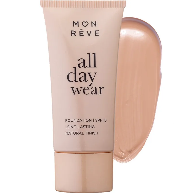 Mon Reve All Day Wear Matte Foundation Spf15 with Medium to High Coverage Foundation για Μέτρια προς Υψηλή Κάλυψη & Φυσικό Ματ Αποτέλεσμα 35ml - 102