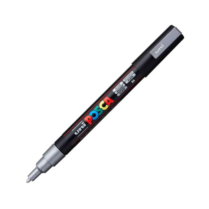 Μαρκαδόρος Posca Fine PC-3M Silver 1.3mm Uni-Ball