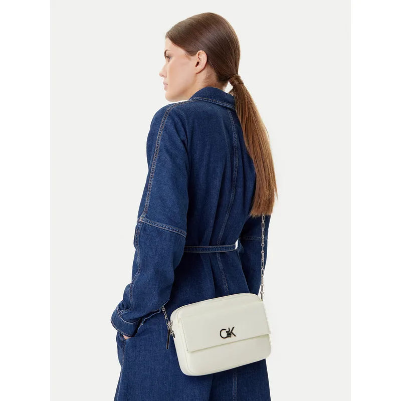 Τσάντα Calvin Klein Ck Re-Lock Pocket Camera Bag LV04F3102G Εκρού