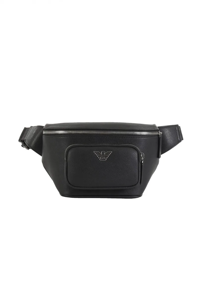 EMPORIO ARMANI ΤΣΑΝΤΑΚΙ ΜΕΣΗΣ LOGO ΜΑΥΡΟ