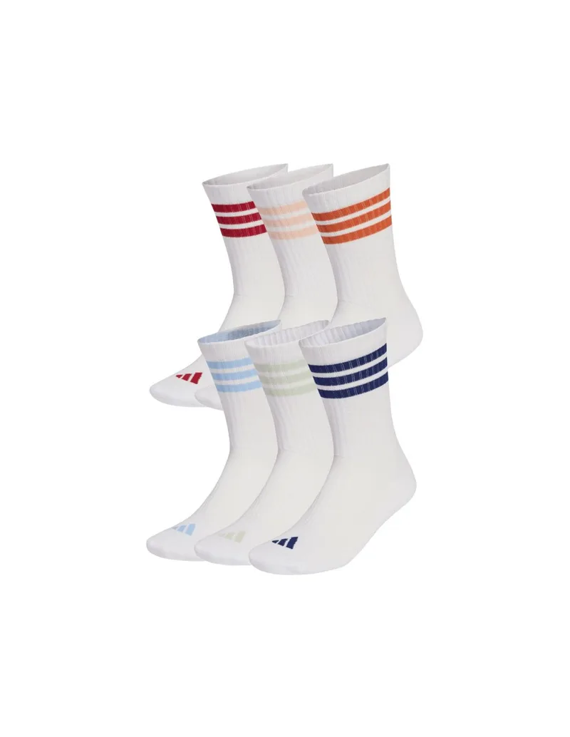 Adidas 3Stripes Essentials Cushioned Crew 6 Pack Socks White KE5493