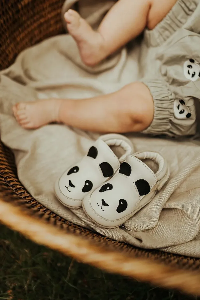 Δερμάτινα βρεφικά παπούτσια Donsje Morris Sneakers Panda