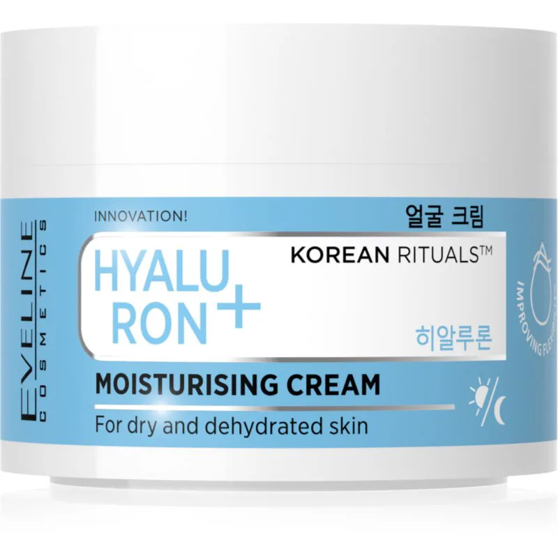 Eveline Cosmetics Hyaluron + Korean Rituals ενυδατική κρέμα για πρόσωπο 50 ml