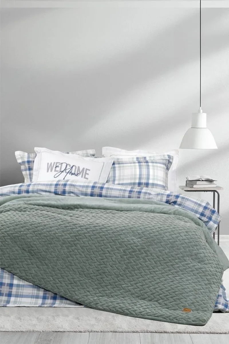 Κουβερτα/Παπλωμα Υπερδιπλο Muffle Smoky Green Nima 240x220x0cm Μονόχρωμο