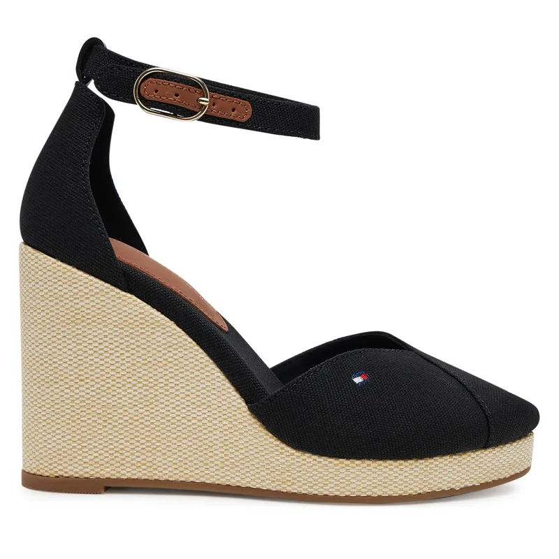 Κλειστά παπούτσια Tommy Hilfiger Flag High Wedge Espad Closed Toe FW0FW08494 Μαύρο