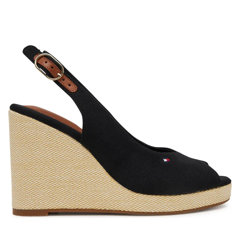 Εσπαντρίγιες Tommy Hilfiger Flag High Wedge Espad Slingback FW0FW08597 Μαύρο