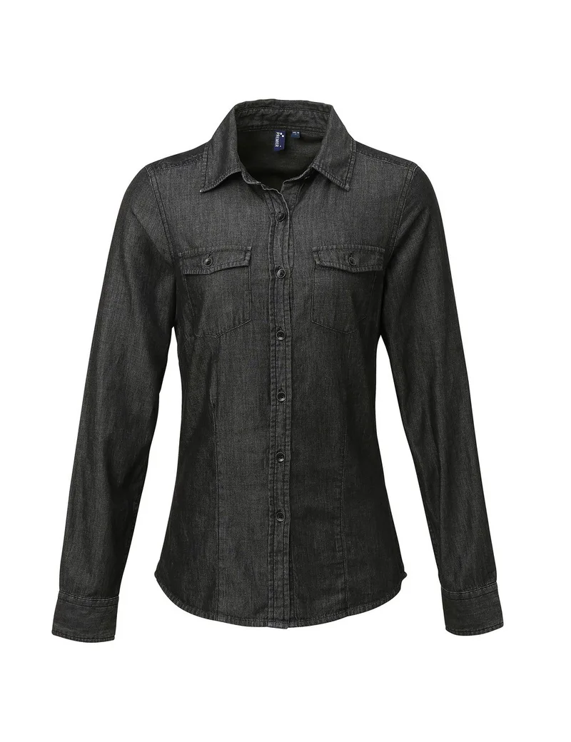 Γυναικείο τζιν μακρυμάνικο πουκάμισο PREMIER PR322 Black Denim