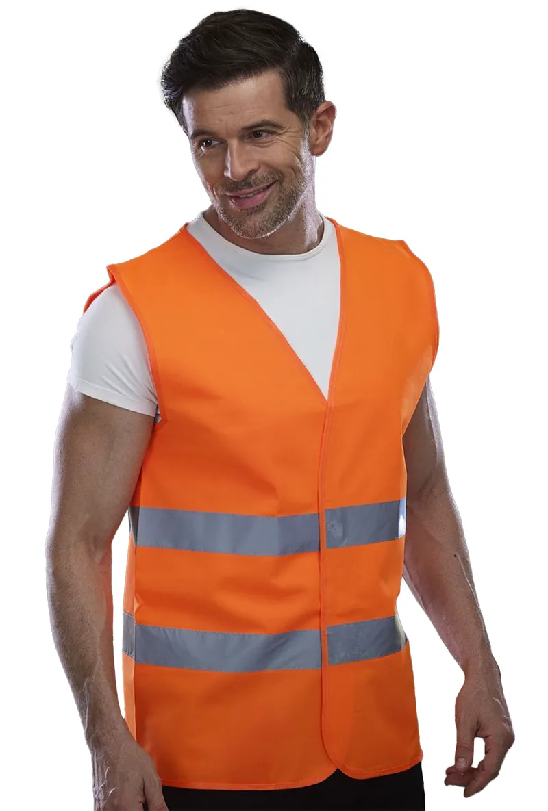 Ανδρικο Γιλεκο Εργασιας Fluo 2 Bands Yoko HVW102 Fluo Πορτοκαλί