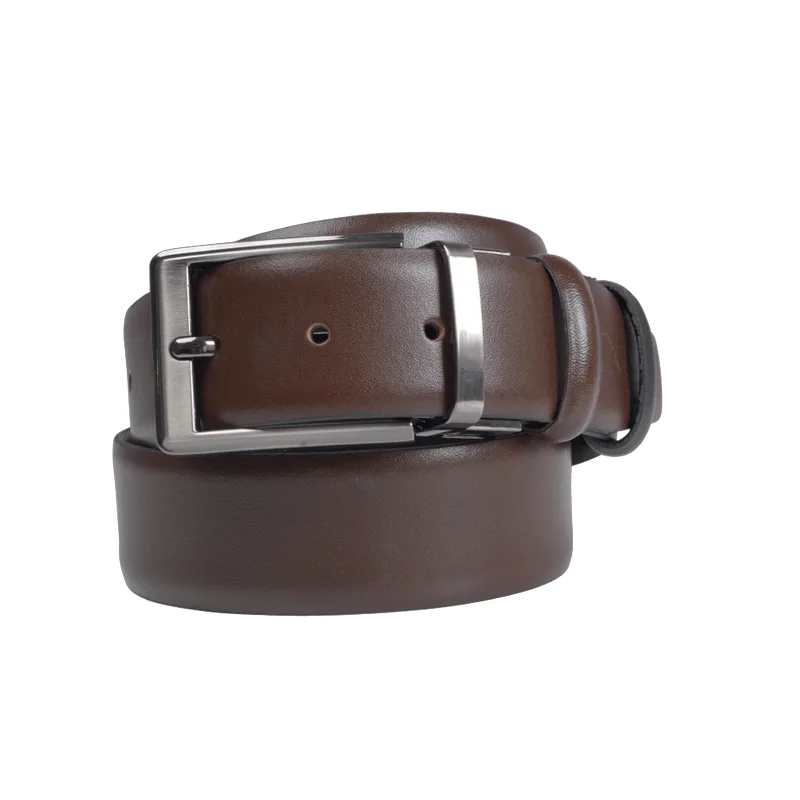 Ζώνη Formal Διπλής Όψης Καφέ/Μαύρο 100% Leather New Arrival