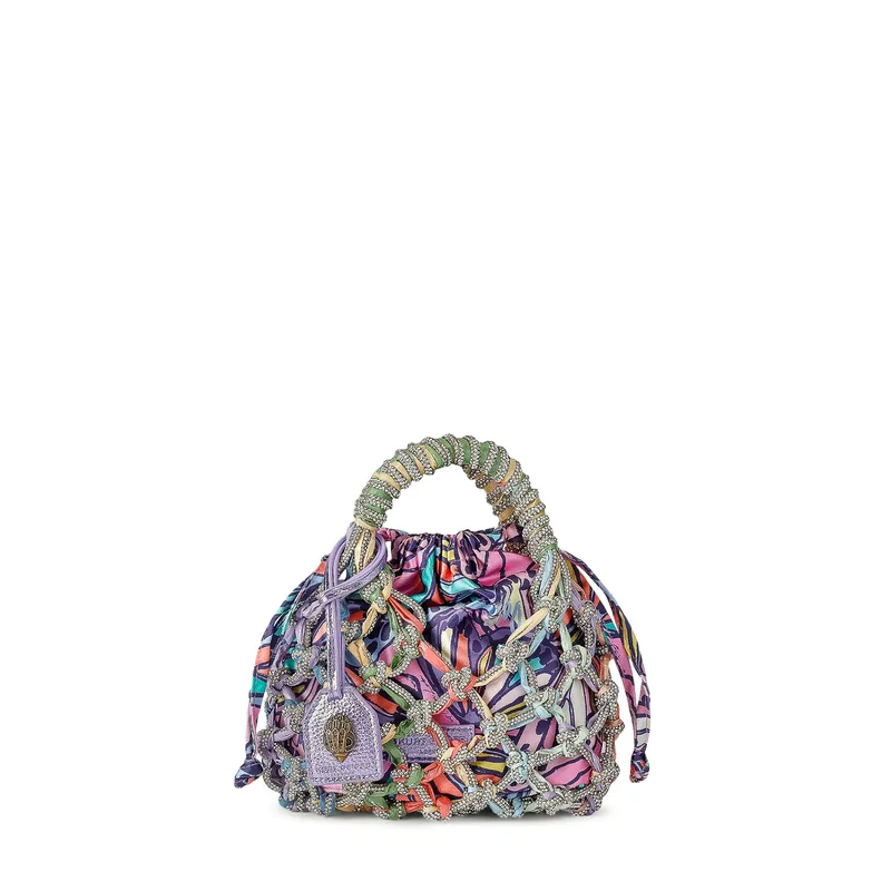 Mini Bags γυναικεία Kurt Geiger Λιλά 2038295689 Small Macrame Crystal Bag 261