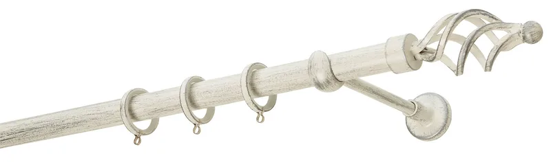 Κουρτινόβεργα Zogometal Rustique Collection R0454 Κρεμ Πατίνα Ασημί
