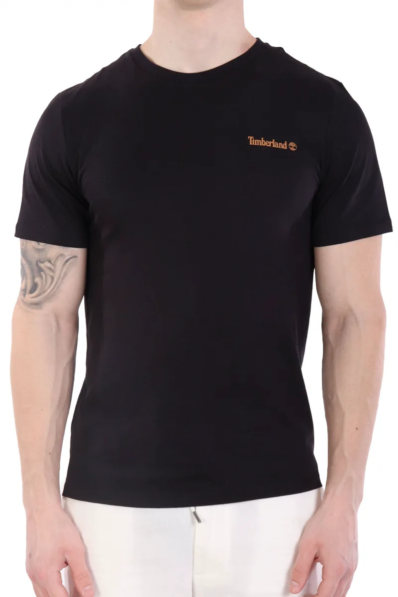 TIMBERLAND T-SHIRT CREW NECK SMALL LINEAR REGULAR FIT ΜΑΥΡΟ