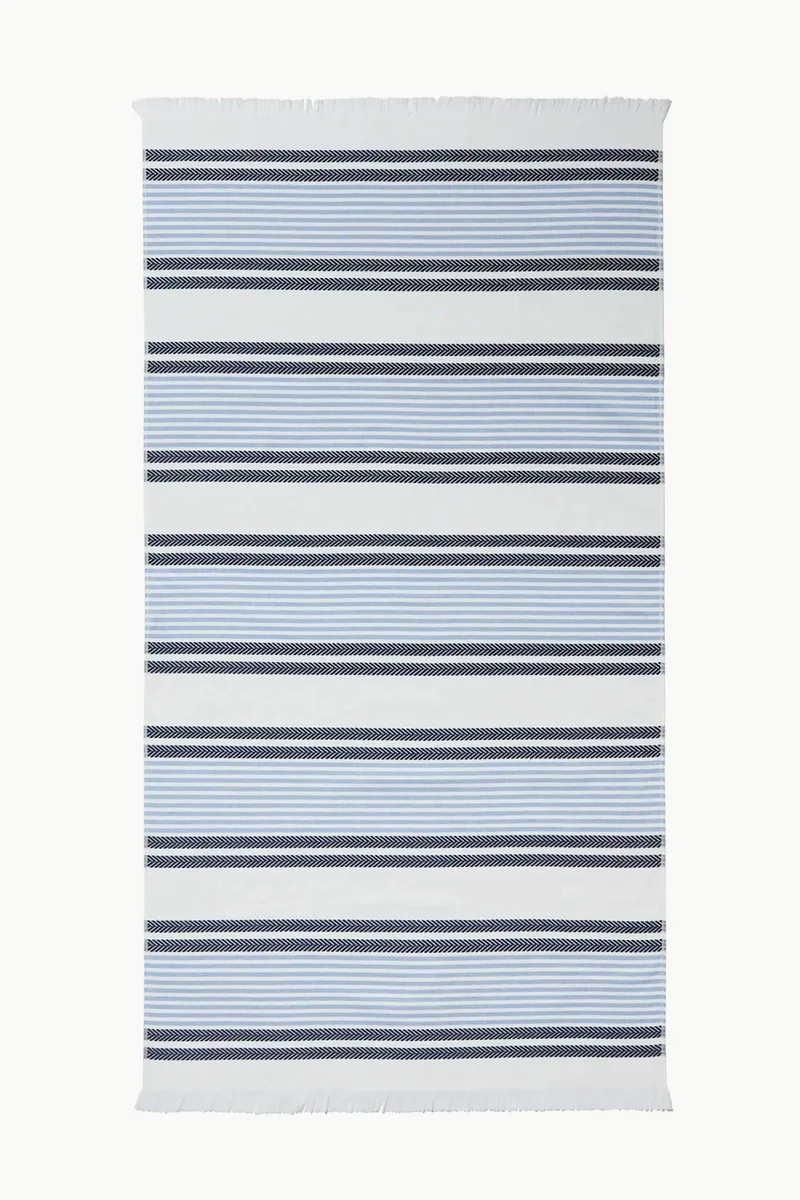 Coincasa unisex πετσέτα θαλάσσης με ριγέ σχέδιο 90 x 170 cm - 006817976 Γαλάζιο
