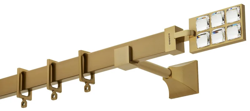 Κουρτινόβεργα Zogometal Flat Collection Με Κρύσταλλα Swarovski FC4520 Όρο Ματ/Όρο