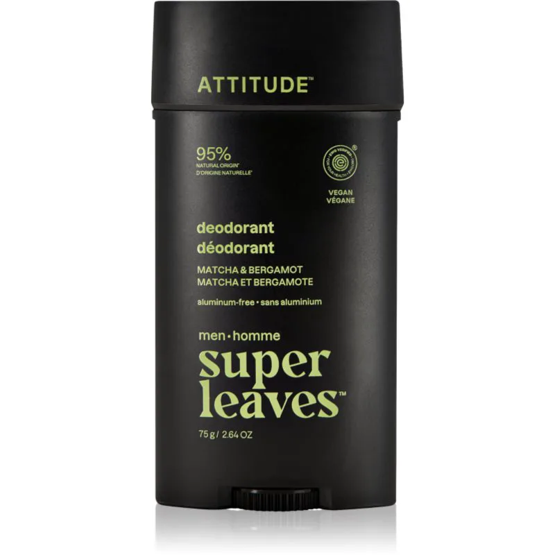 Attitude Super Leaves Men Deodorant αποσμητικό για άντρες Matcha & Bergamot 75 γρ