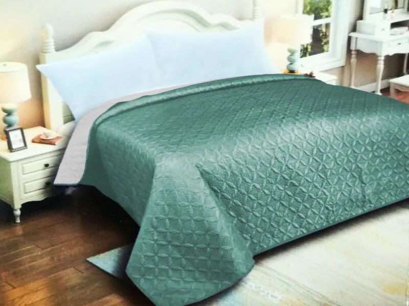Κουβερλί Μονό Microfiber Διπλής Όψης Ρόμβος Γαρύφαλλο 160x240 - Γκρι