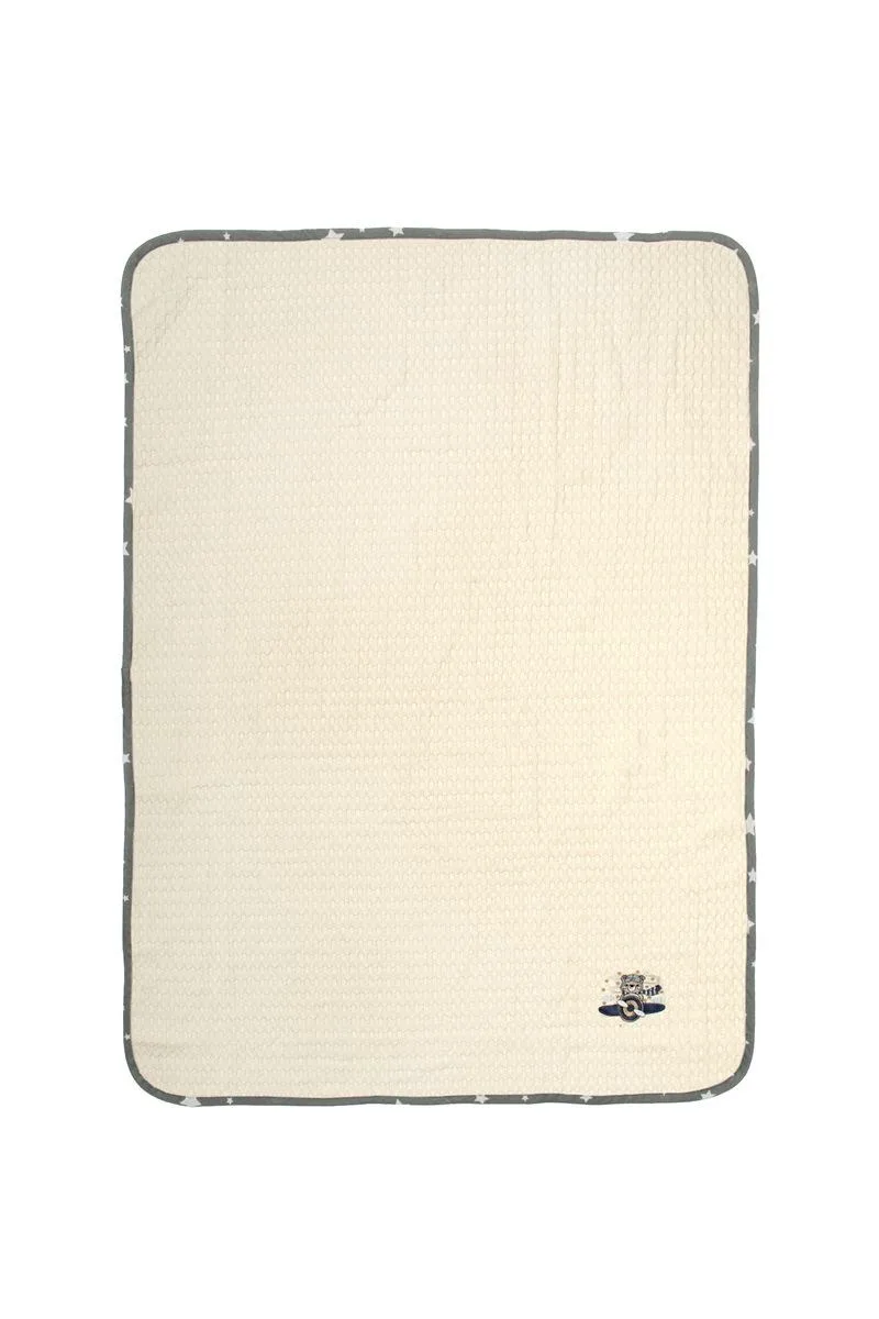 Κουβέρτα Πικέ Αγκαλιάς Dimcol Aviator 185 80X110 Ecru-Grey