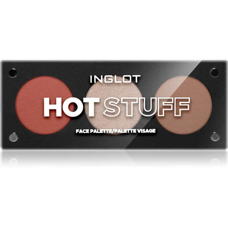 Inglot Face Palette λαμπρυντικό, μπρονζερ και ρουζ απόχρωση HOT STUFF 7.2 γρ