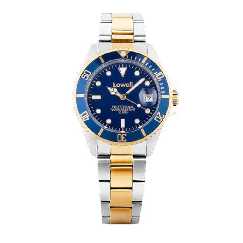 Ρολόι Unisex Δίχρωμο Stainless Steel Bracelet Lowell με μπλε καντράν PM0917-2301