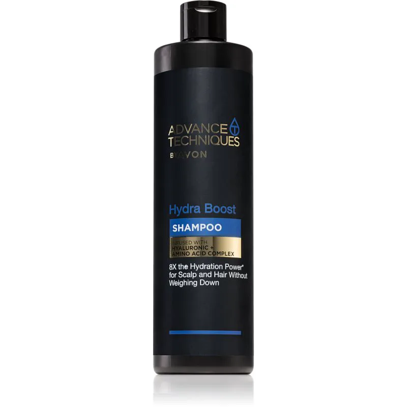 Avon Advance Techniques Hydra Boost ενυδατικό σαμπουάν για μαλλιά χωρίς ζωντάνια 400 μλ