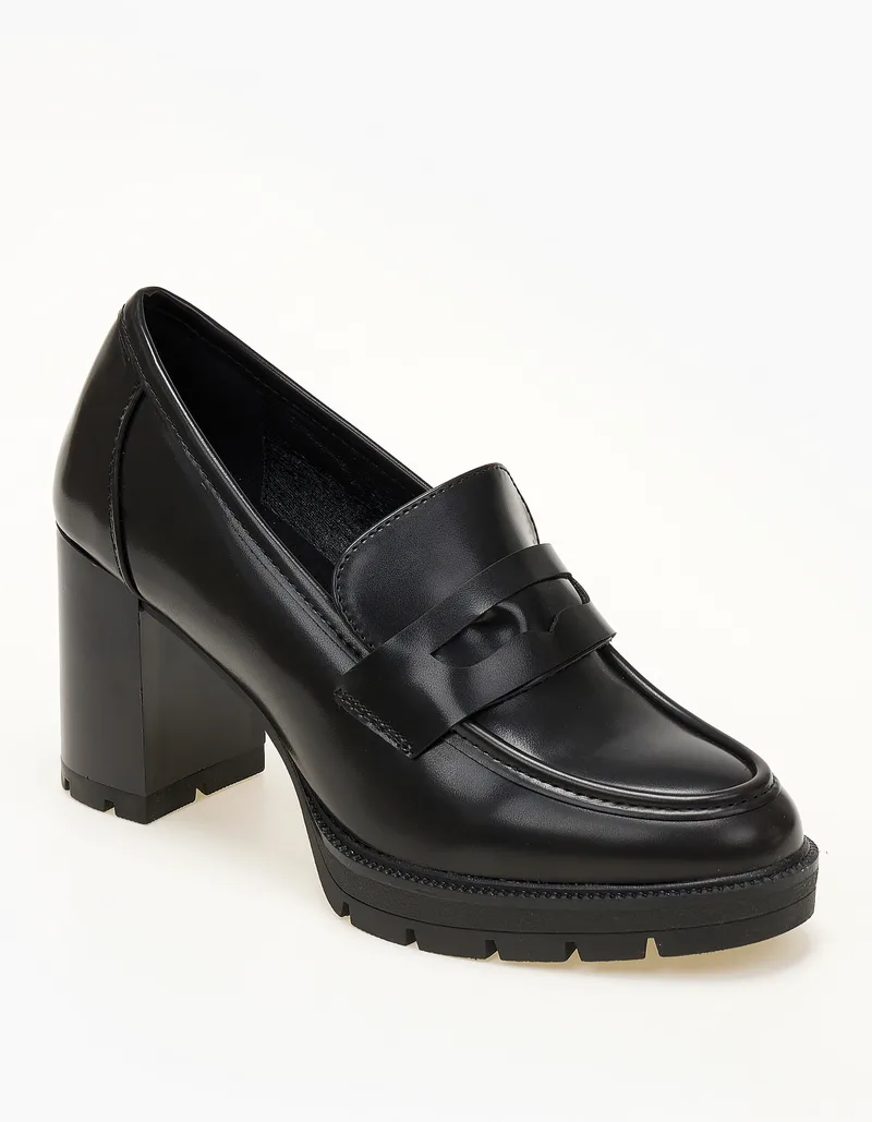 Loafers με ψηλό τρακτερωτό τακούνι - Καφέ