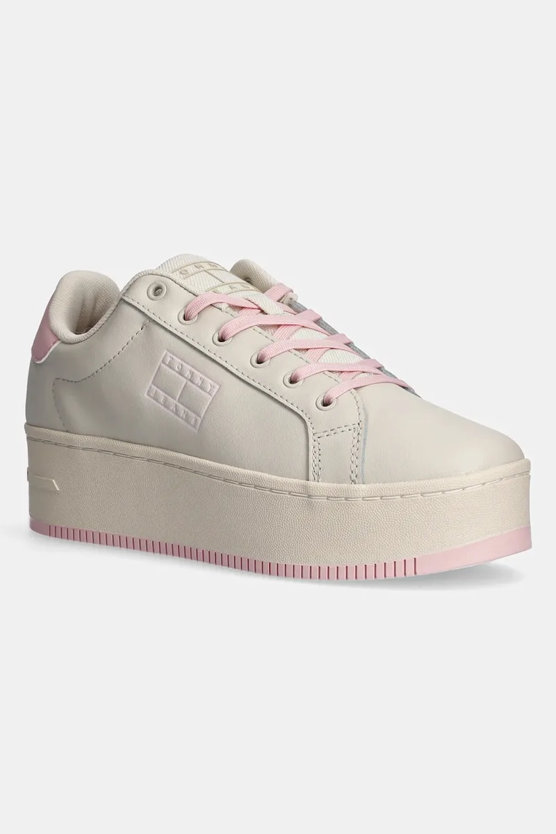 Δερμάτινα sneakers Tommy Jeans TJW FLATFORM ESS