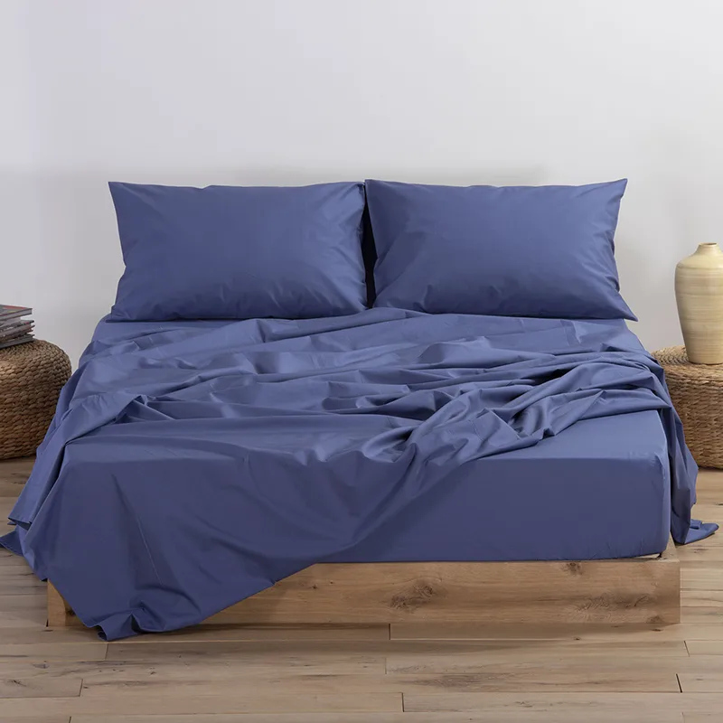 Σεντόνι Μεμονωμένο Διπλό 140X200+30 Nef Nef Basic 1053-Indigo Με Λάστιχο (140x200+30)
