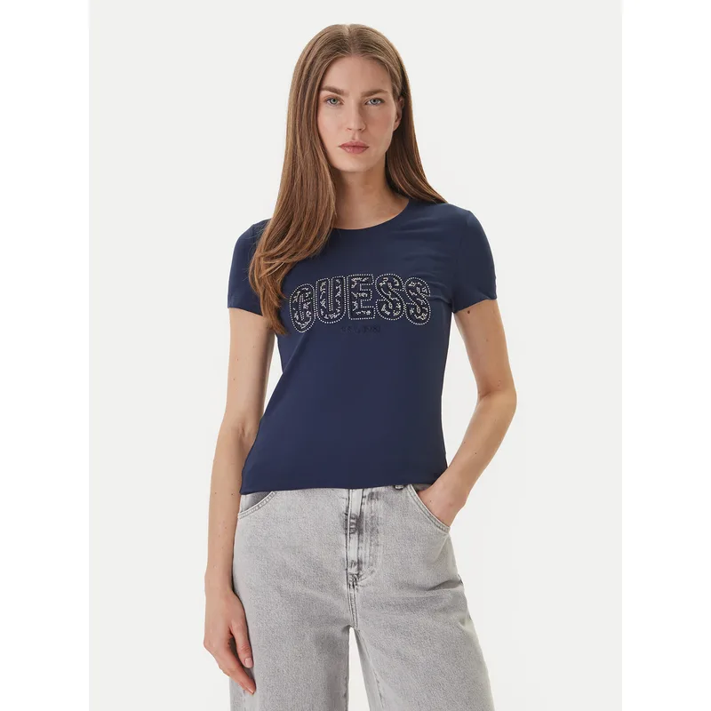 Guess T-Shirt W5GI04 J1314 Σκούρο μπλε Slim Fit