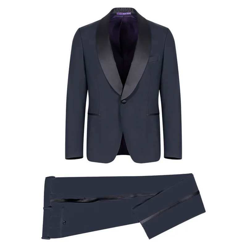 Γαμπριάτικο Tuxedo Μπλε Σκούρο με Shawl Σατέν Πέτο (Modern Fit)