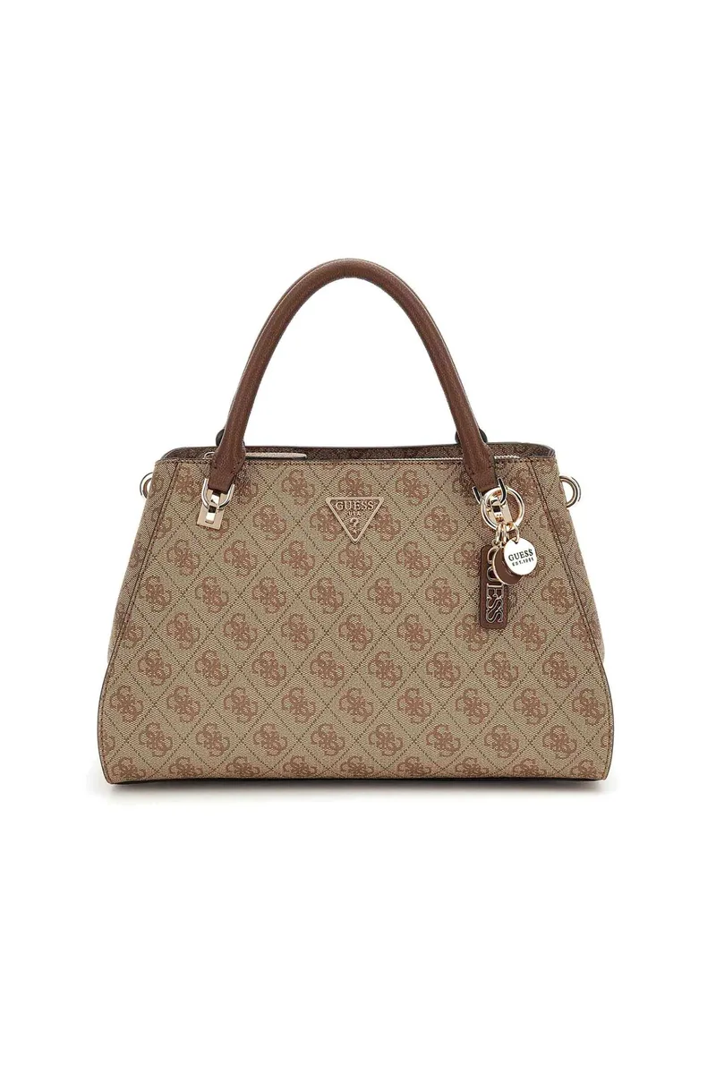 Guess γυναικεία τσάντα χειρός με all-over logo print "Aldina" - HWBG9672070 Καφέ