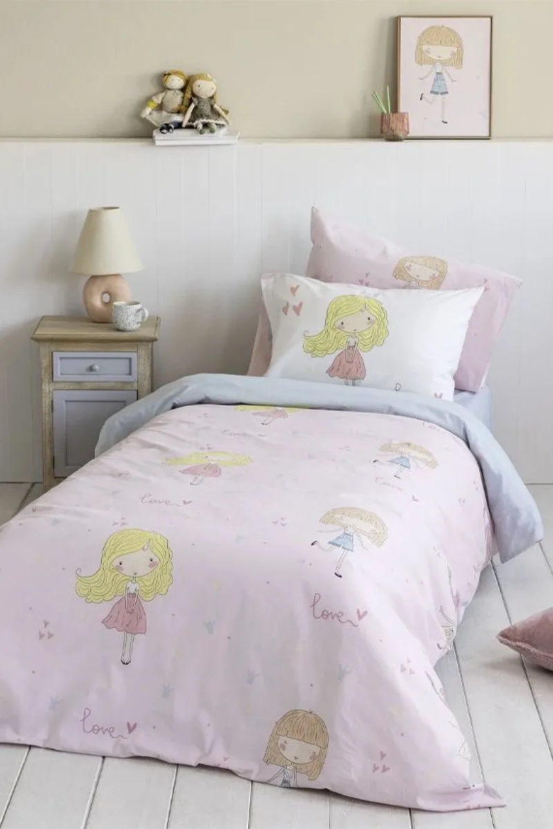 Σετ Παπλωματοθηκη Παιδικη Μονη Lovely Nima 240x160x0cm Μονόχρωμο