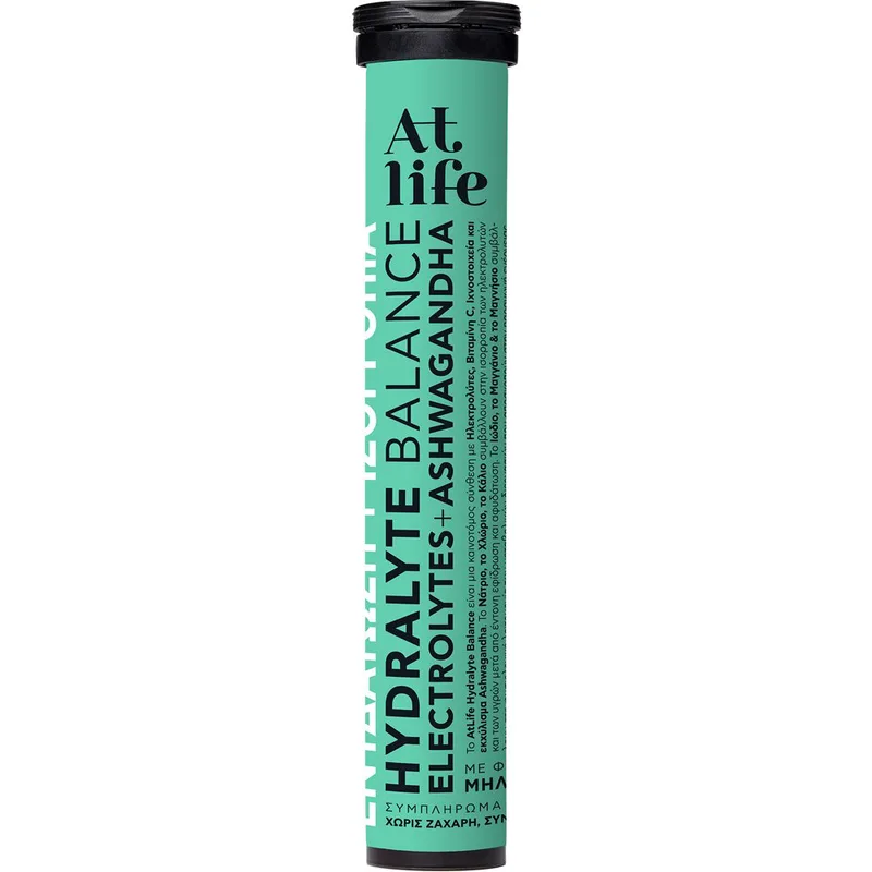 Atlife Hydralyte Balance Electrolytes & Ashwagandha Συμπλήρωμα Διατροφής Ηλεκτρολυτών & Εκχυλίσματος Ashwagandha για Ενυδάτωση Μετά από Άσκηση & Αντιμετώπιση του Στρες με Γεύση Μήλο - Μέντα 24 Effer.tabs