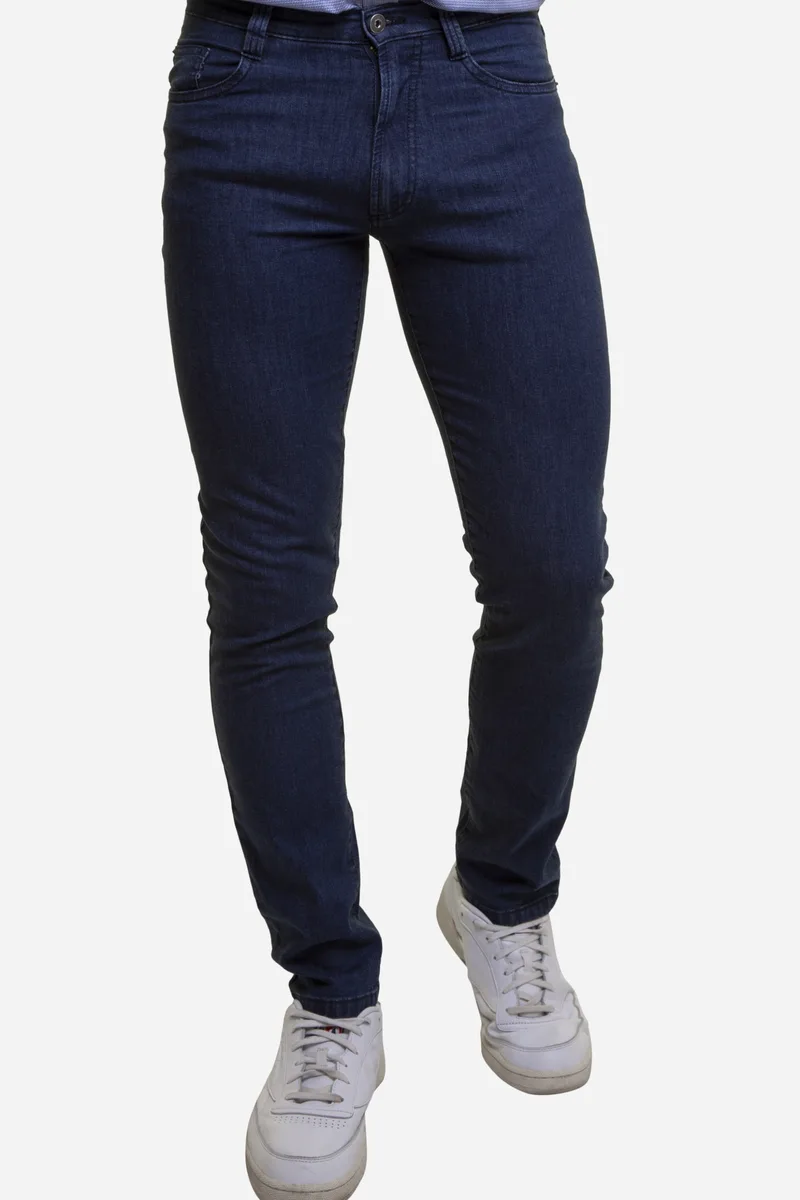 The Bostonias ανδρικό παντελόνι τζιν πεντάτσεπο Slim Fit - CJ6248487 Μπλε Σκούρο