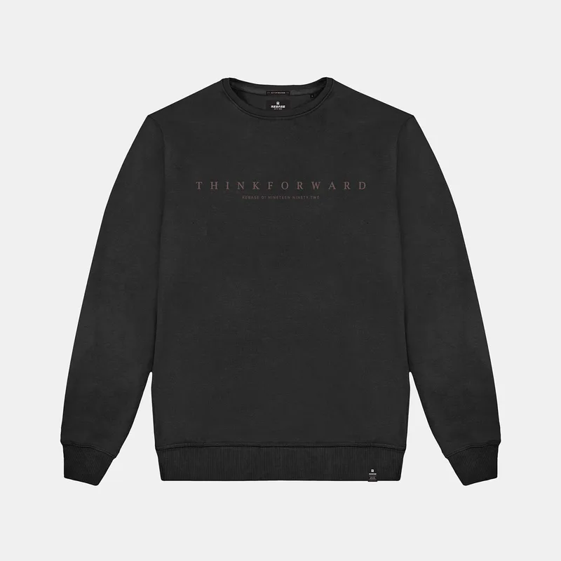 REBASE BRUSHED FLEECE SWEATSHIRT ΜΑΥΡΟ