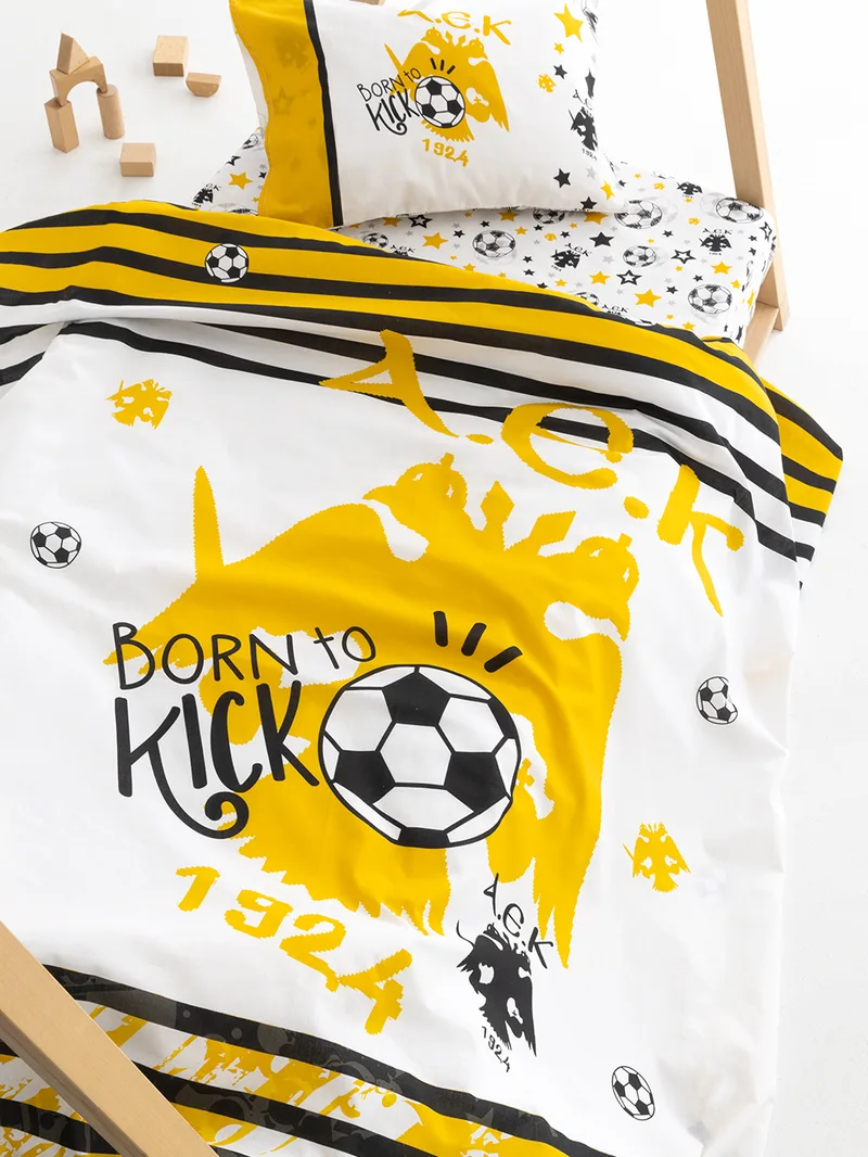 Σετ Σεντόνια Κούνιας Aek 1924 70Χ140+15 Aek8 Με Λάστιχο